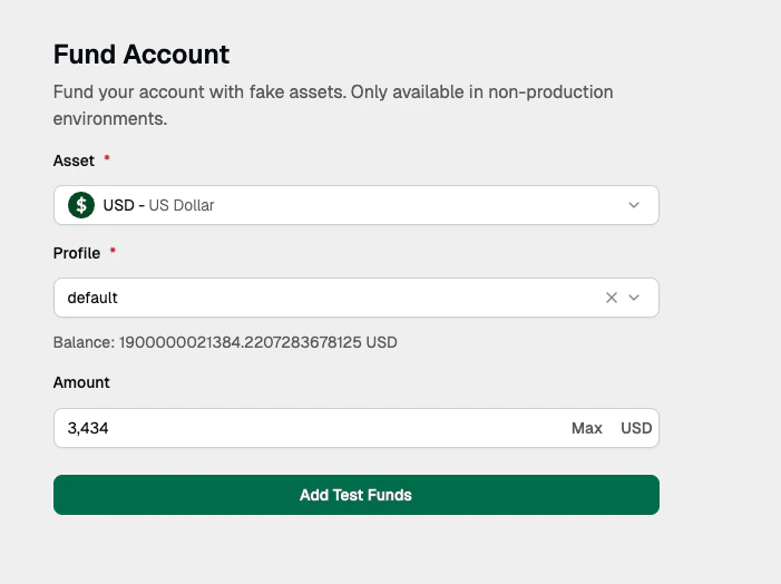 Fund Sandbox Account