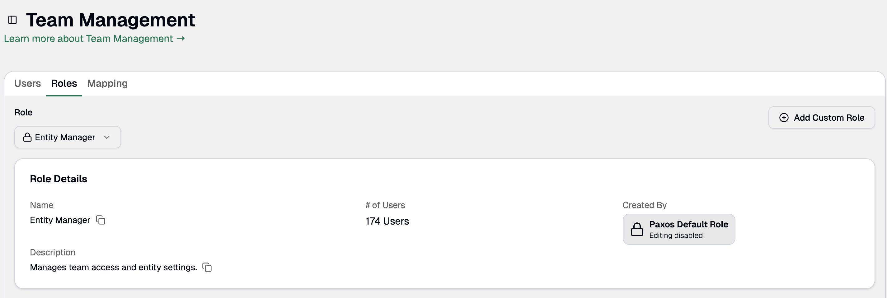 Add Custom Role Button