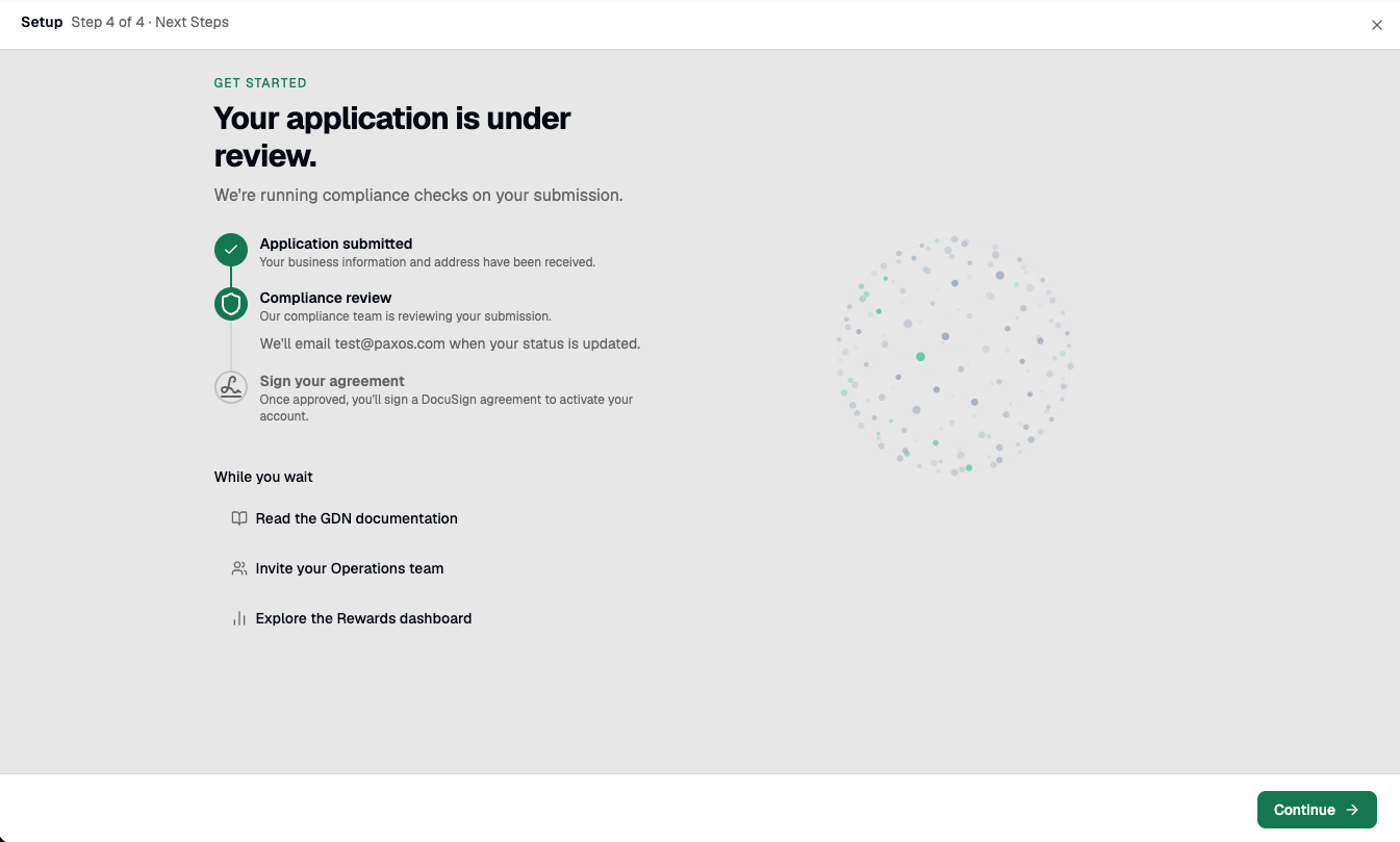 Application under review — next steps screen