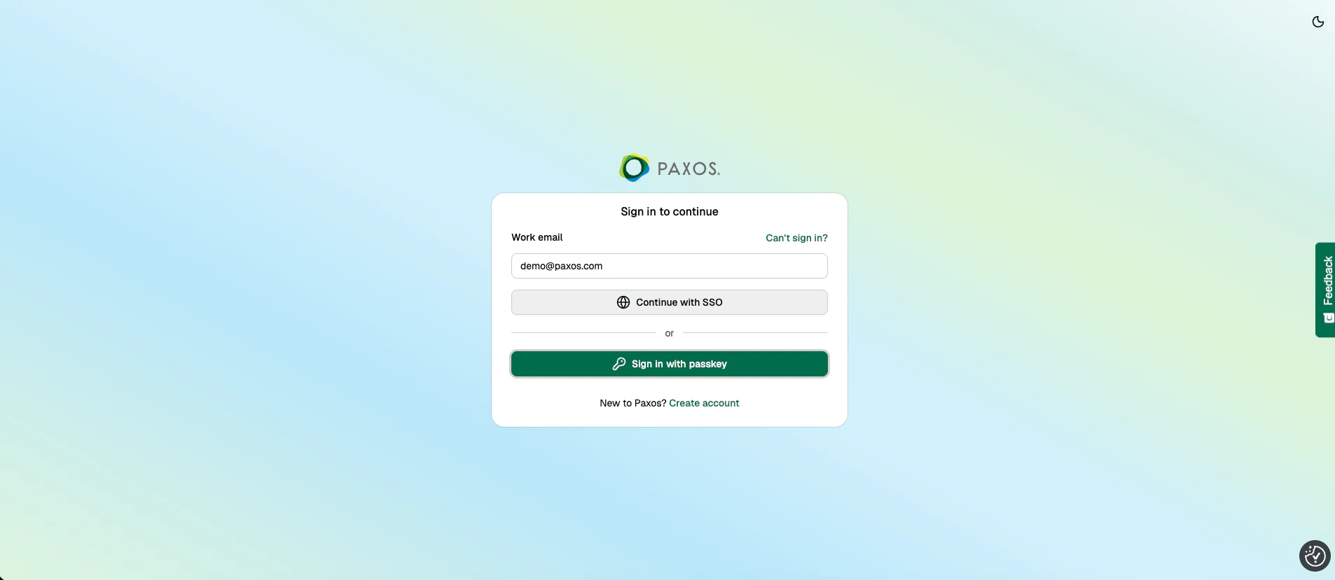 Continue with Passkey