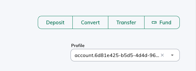 Fund button in Dashboard