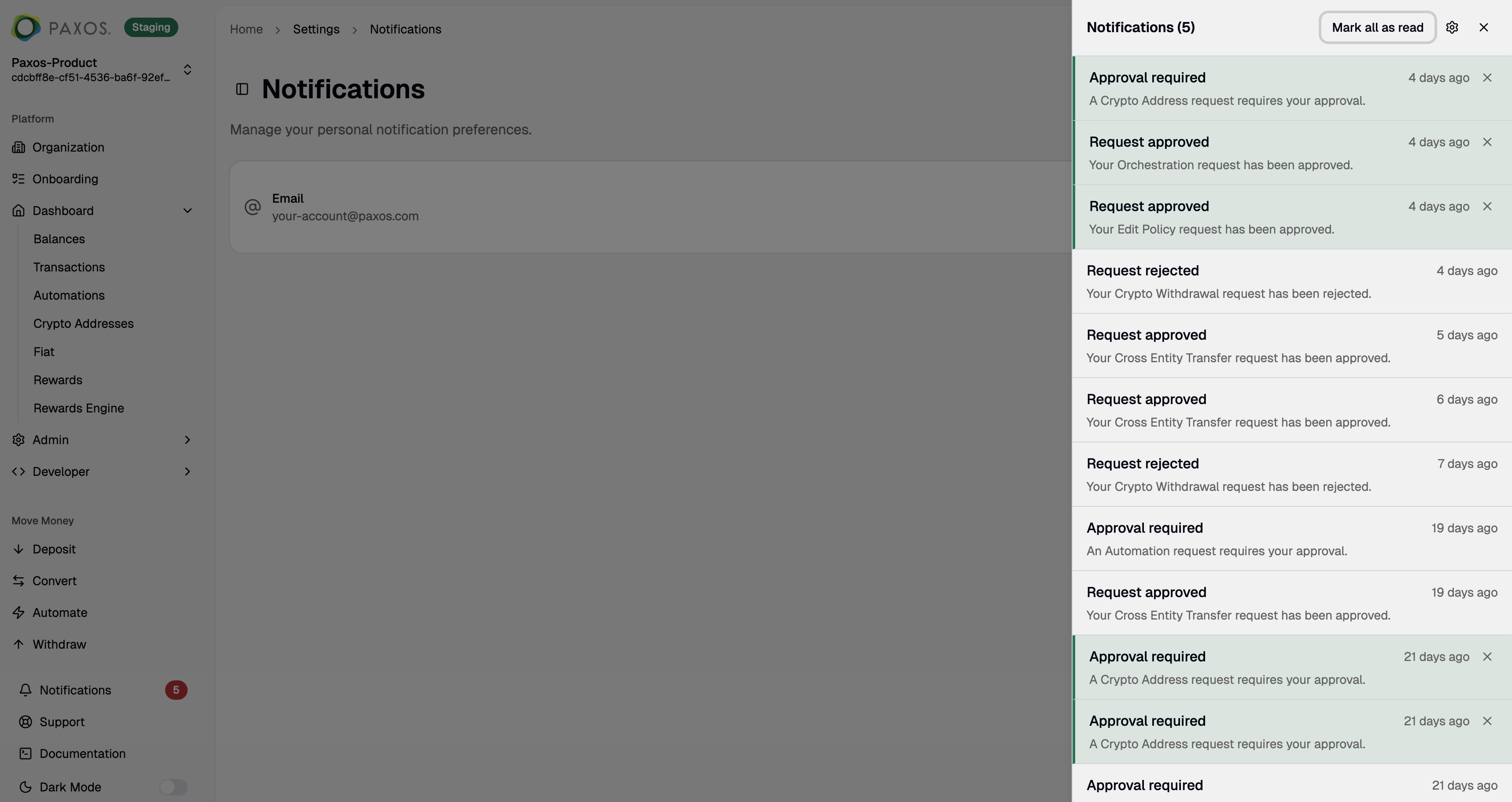 Notifications - Paxos Documentation
