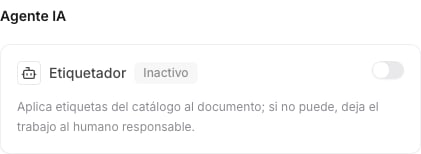 Tarjeta Agente IA de un paso de etiquetado