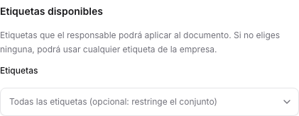 Sección Etiquetas disponibles de un paso de etiquetado