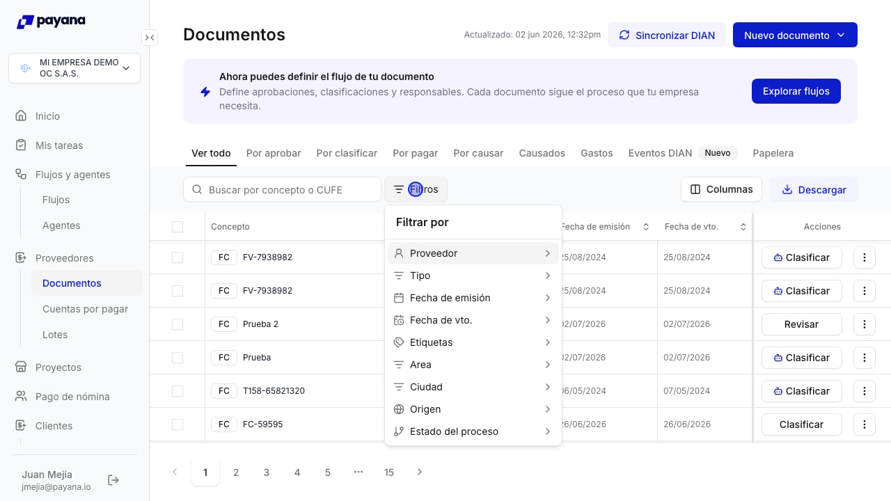 Filtro por campo personalizado en el listado de documentos