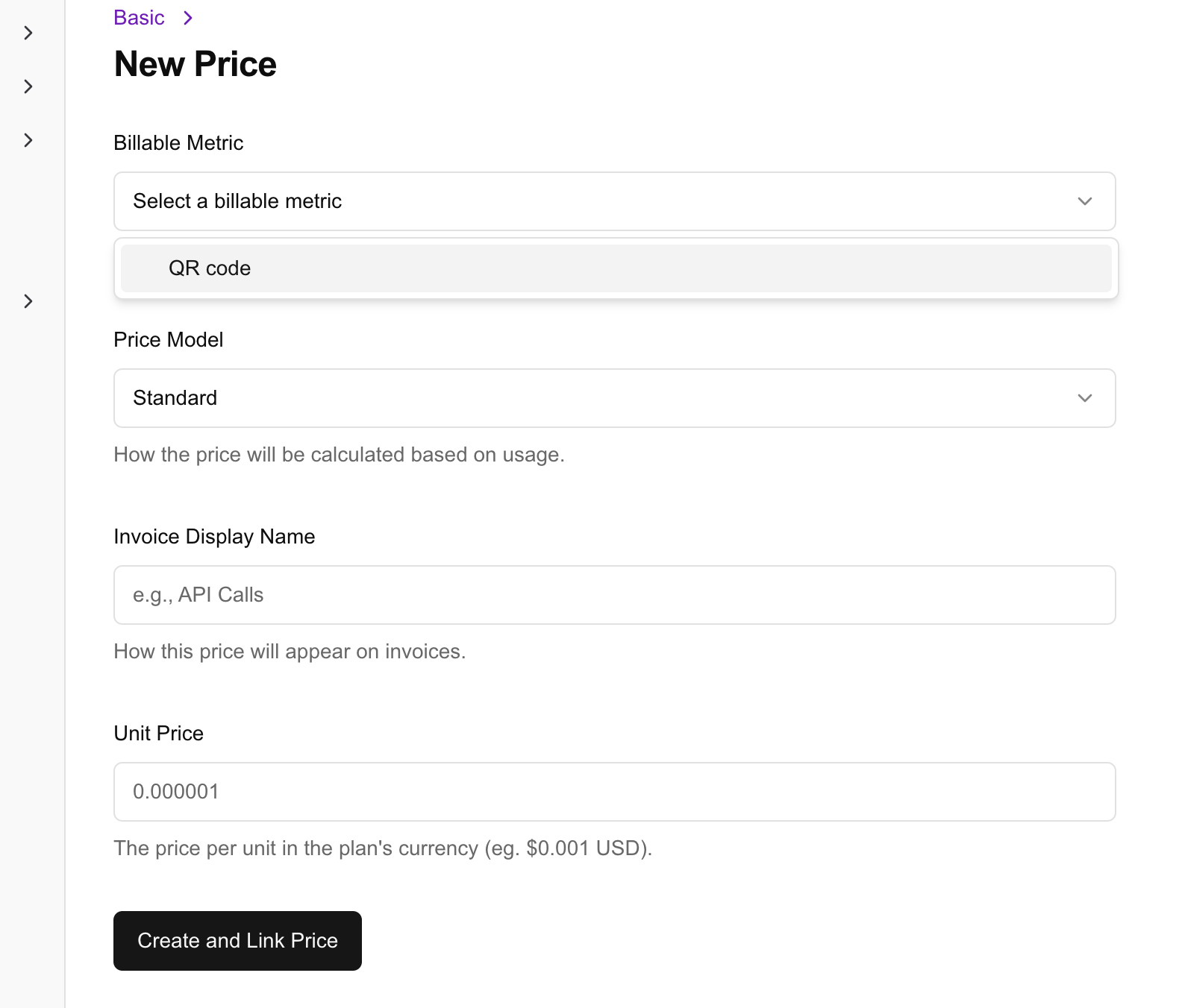 Creating Plan and Price
