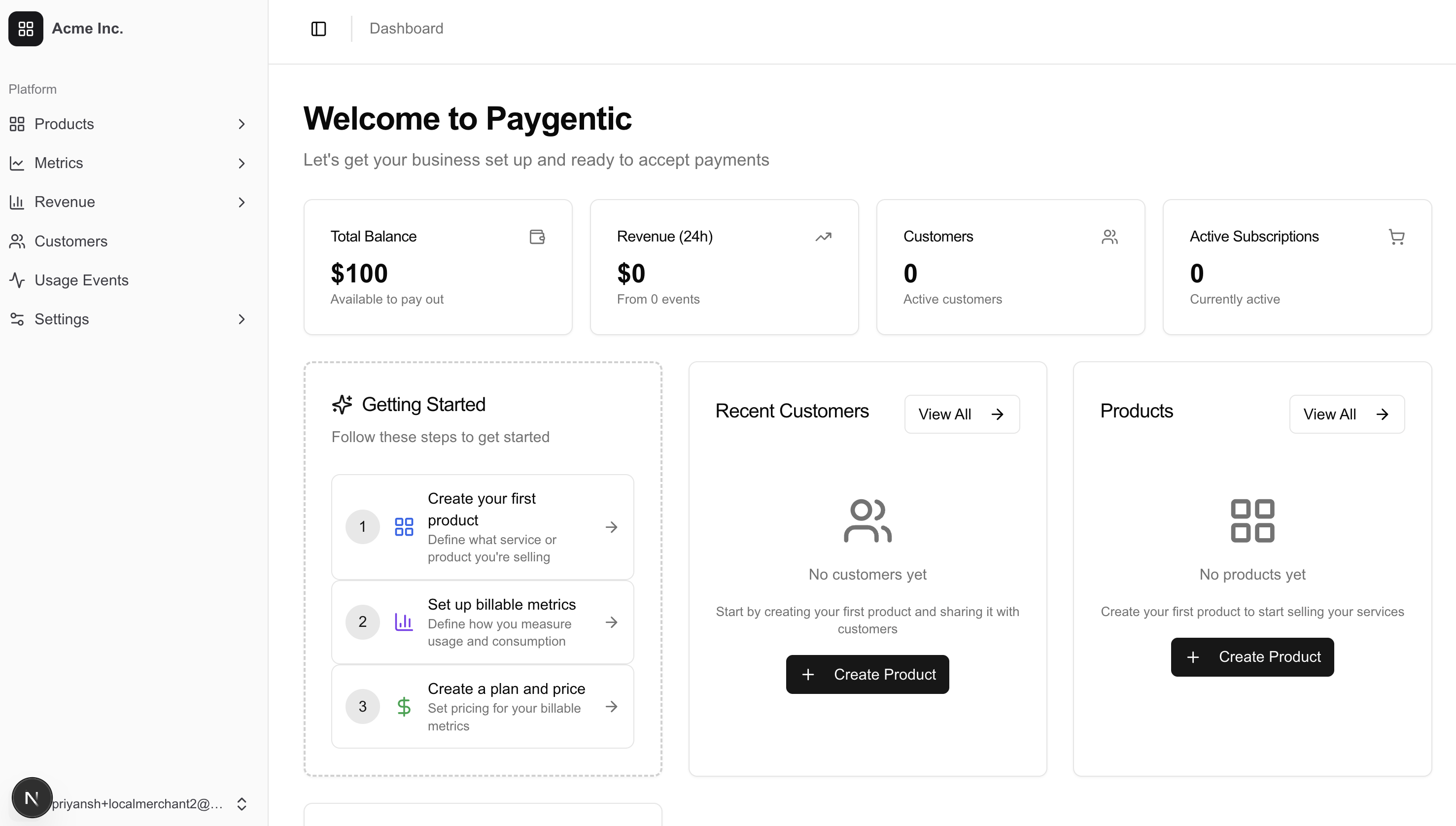 Mercant Dashboard
