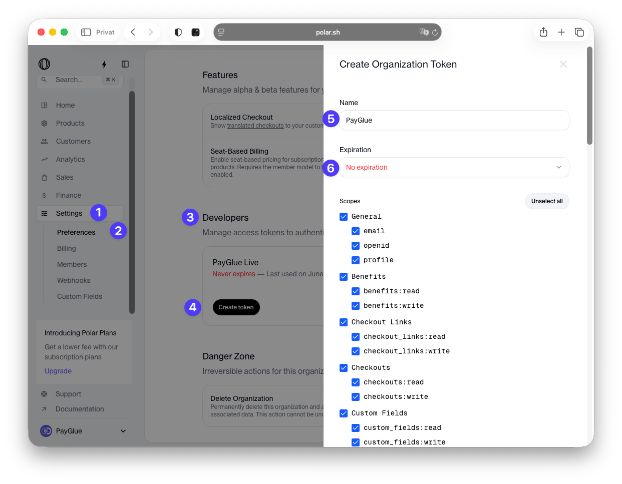 Polar Developer Api