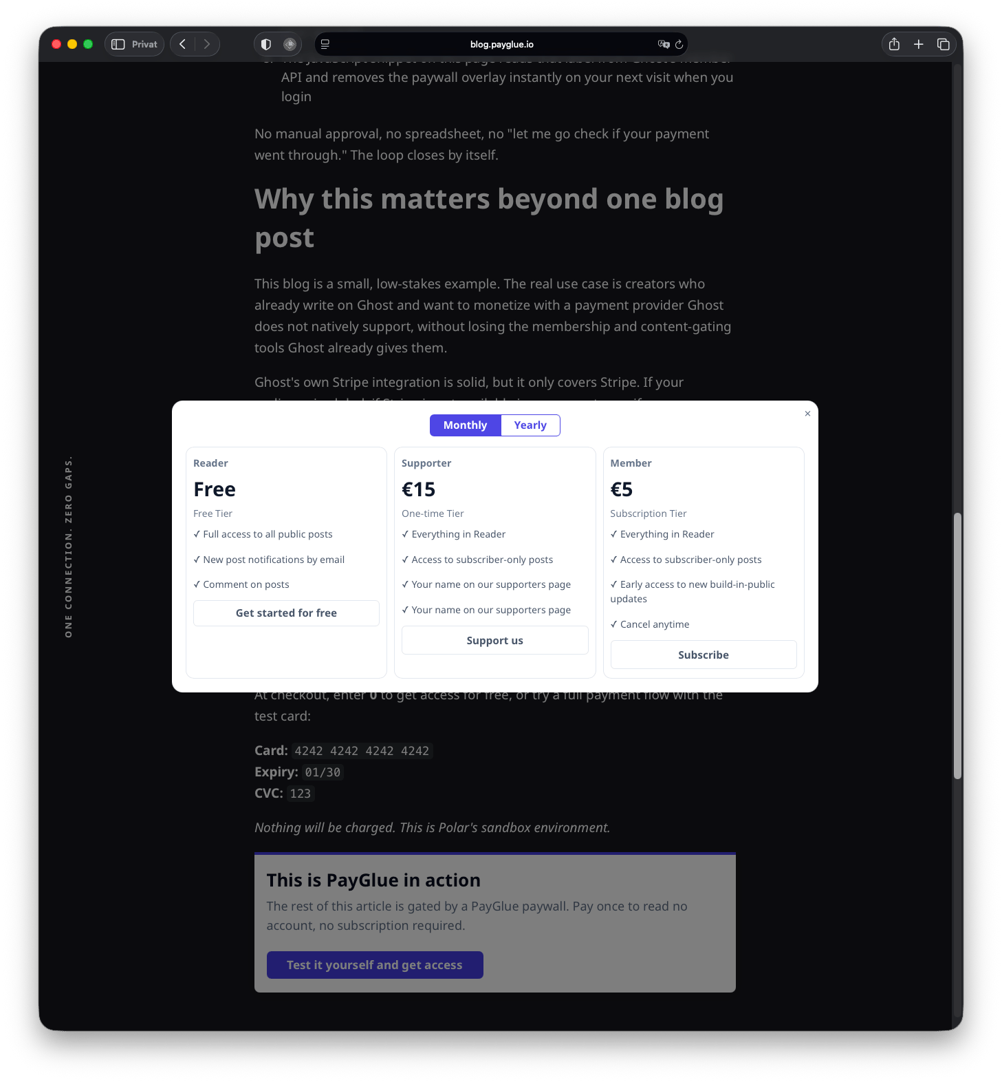 Payglue Paywall Click