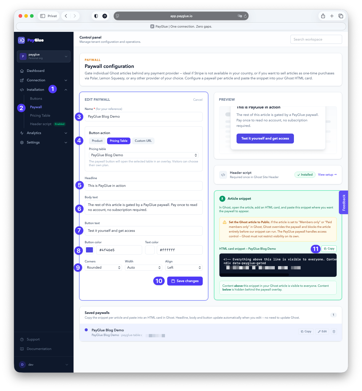 Payglue Paywall Edit