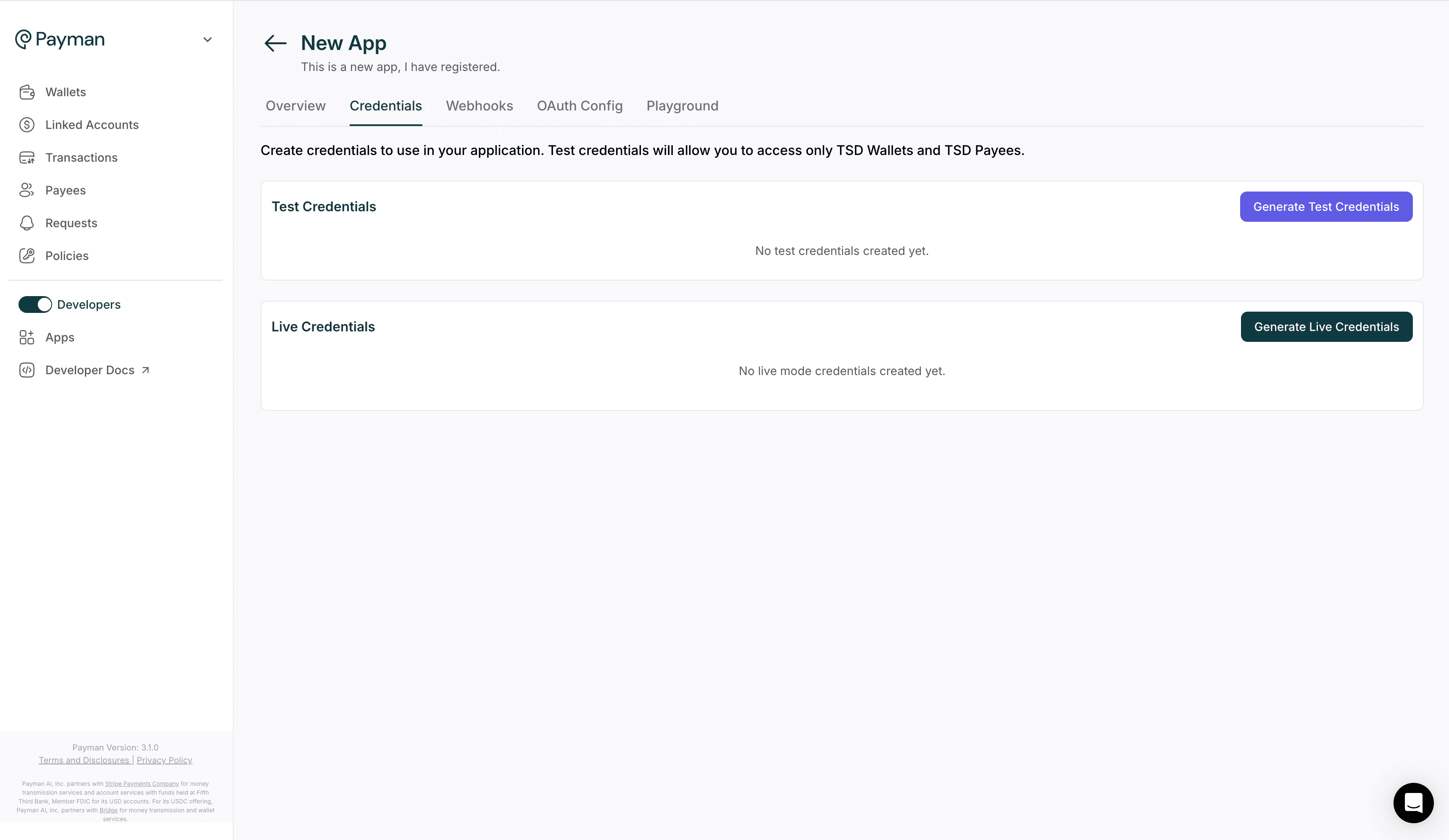 Generate Credentials