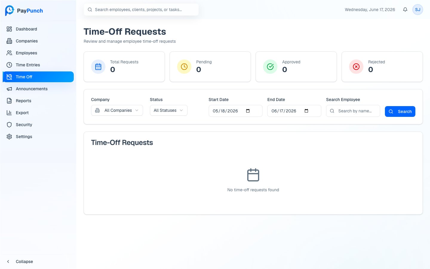 Time-off requests