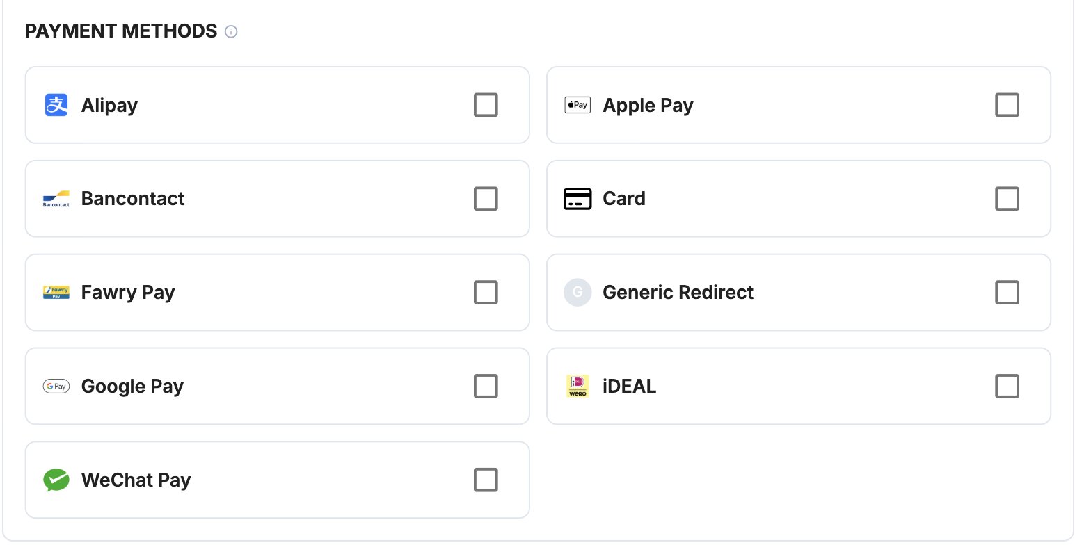 A screenshot showing the Nuvei payment method selection.