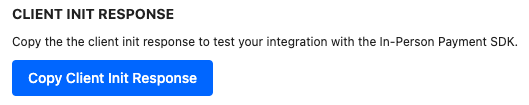 Button to copy the client init response