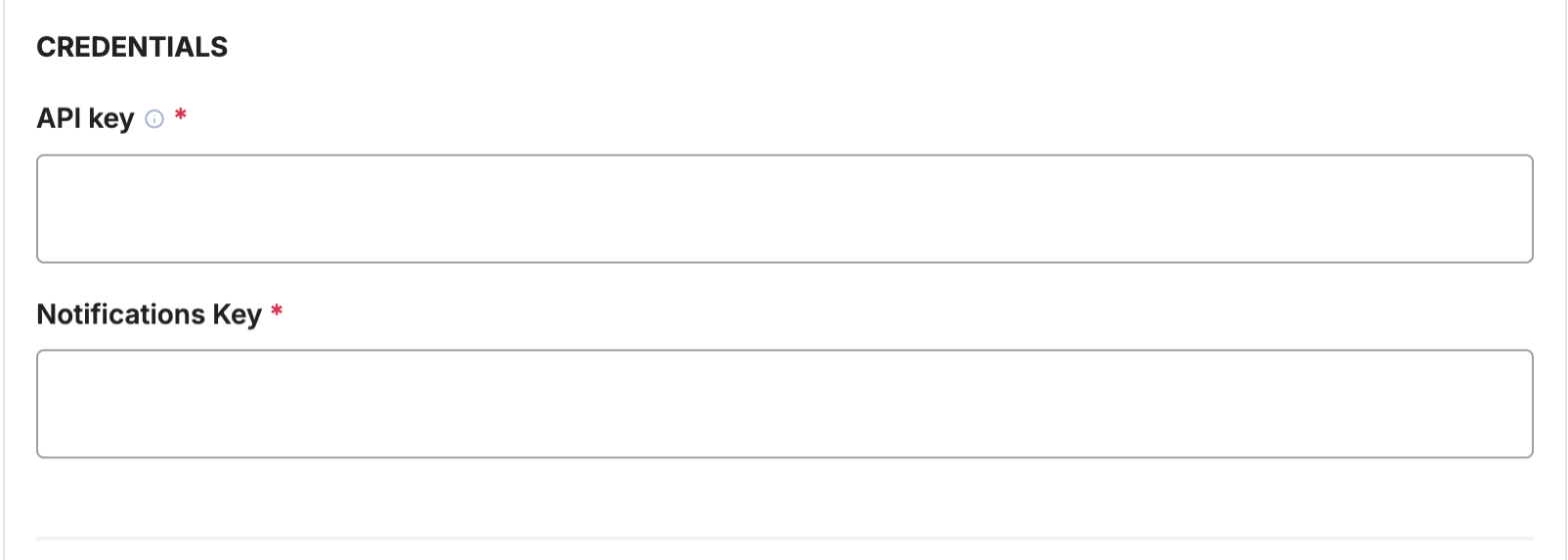 A screenshot showing the MyFatoorah credential fields.