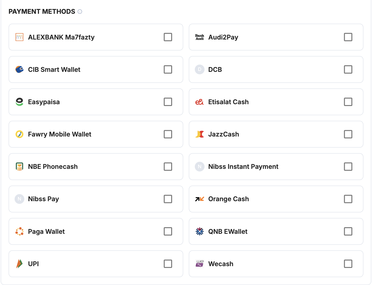 A screenshot showing the Boku payment method selection.