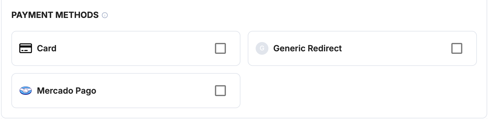 A screenshot showing the Mercado Pago payment method selection.