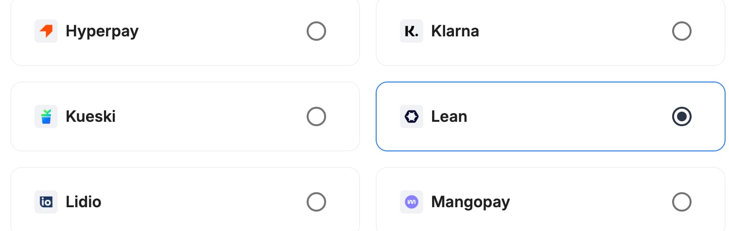 A screenshot showing Lean selected as the provider.