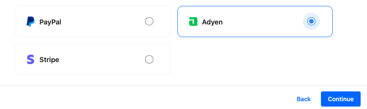 Payrails provider selection set to Adyen