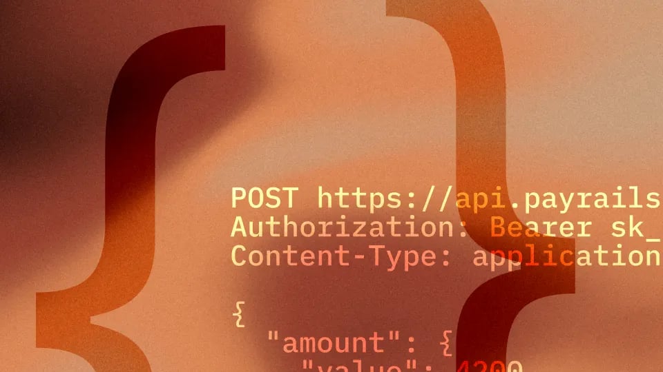 Payrails API request with headers and a JSON body