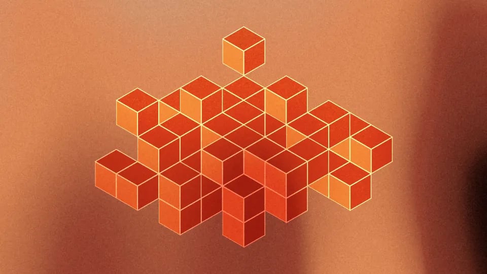 Stack of orange blocks