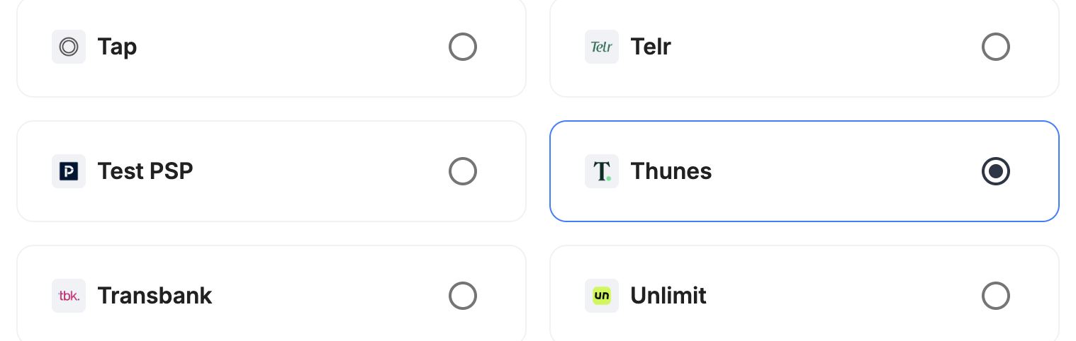 A screenshot showing Thunes selected as the provider.