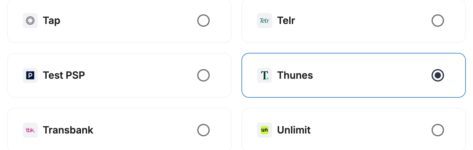 A screenshot showing Thunes selected as the provider.