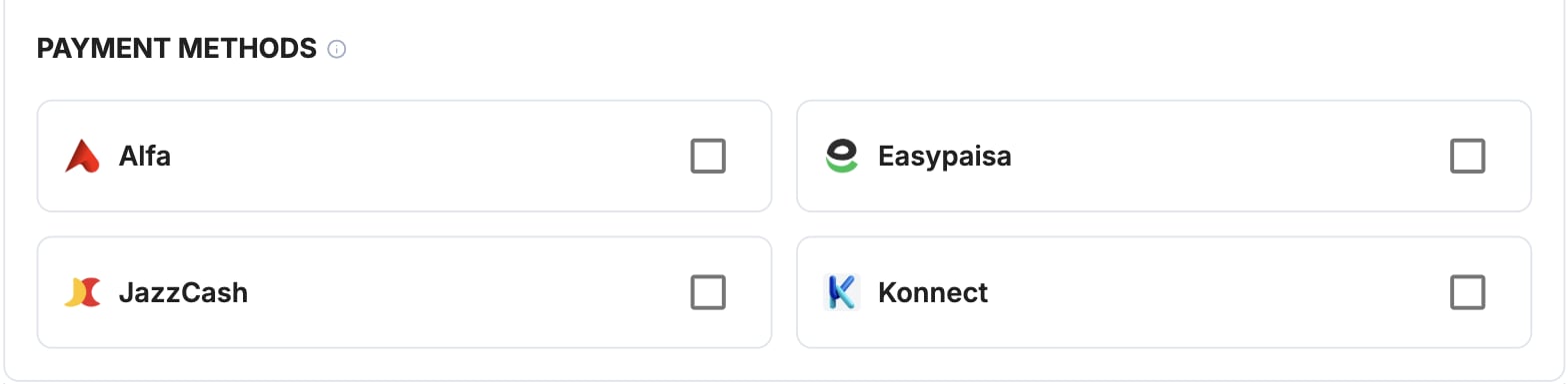 A screenshot showing the Thunes payment method selection.