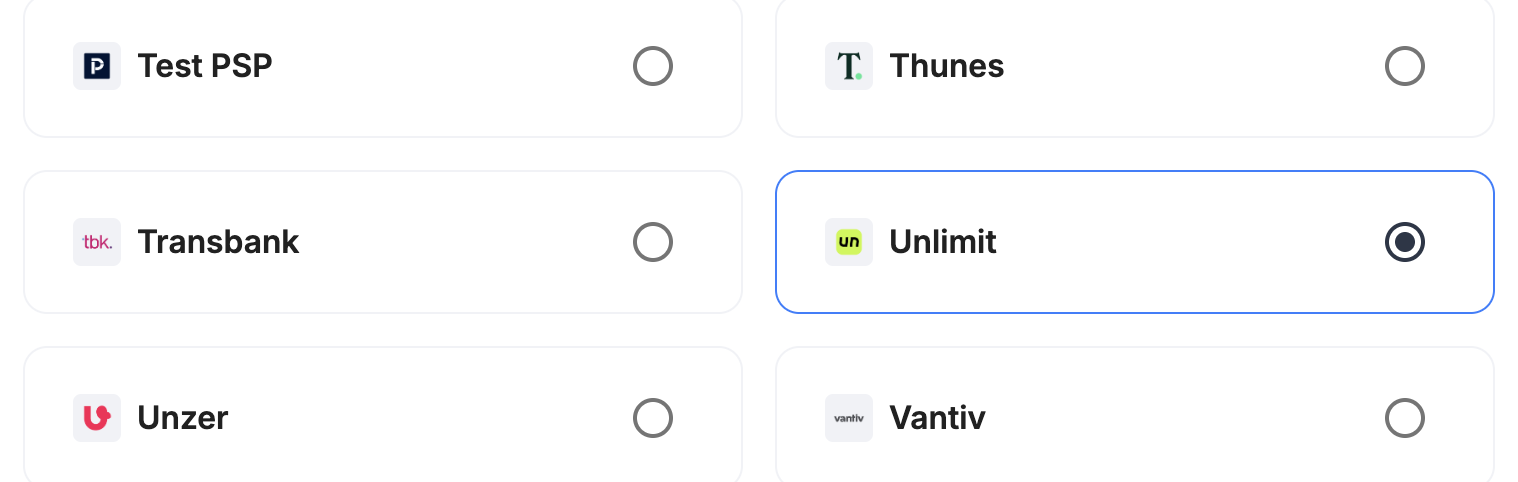 A screenshot showing Unlimit selected as the provider.