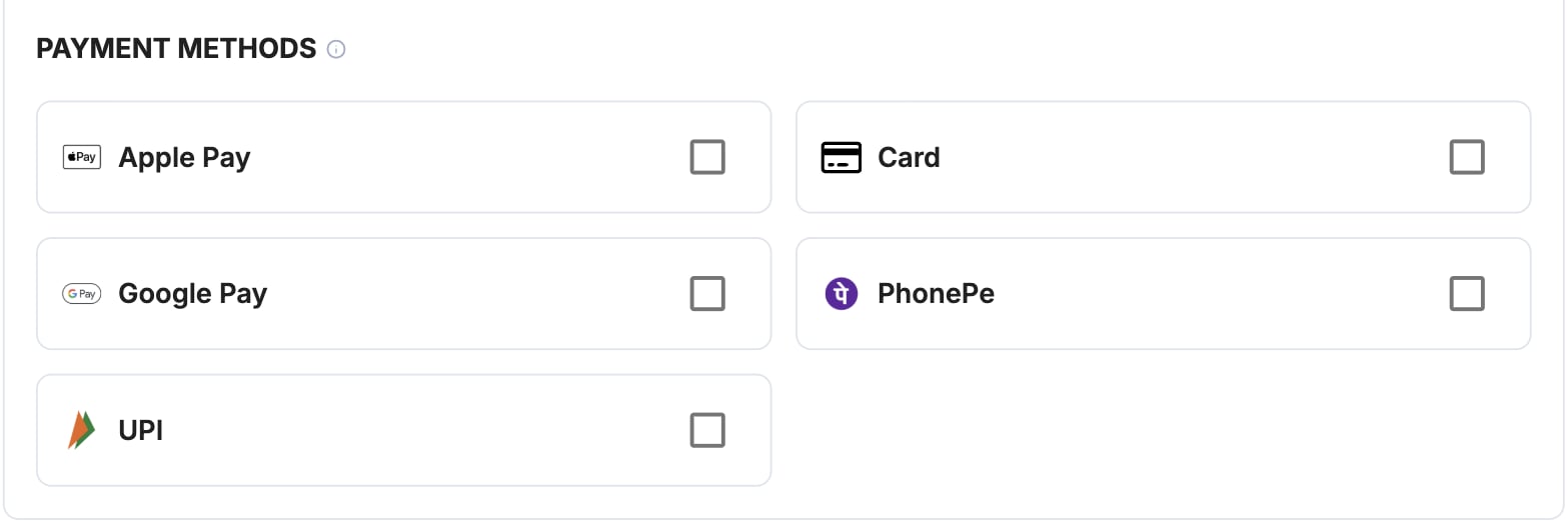 A screenshot showing the Unlimit payment method selection.