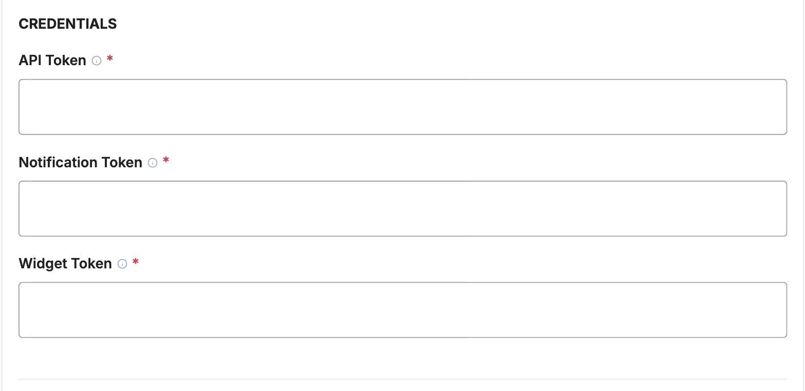 A screenshot showing the Tamara credential fields.