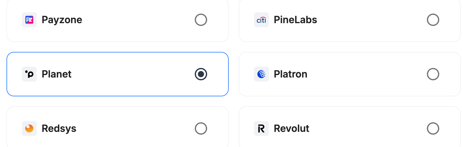 A screenshot showing Planet selected as the provider.