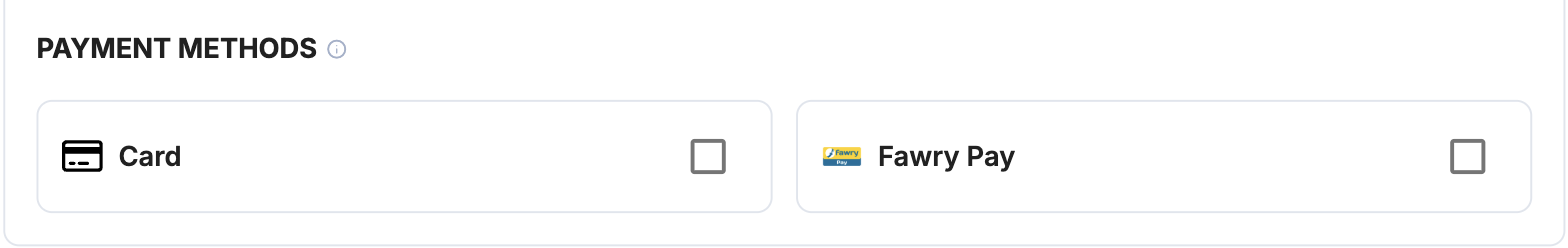 A screenshot showing the Fawry payment method selection.