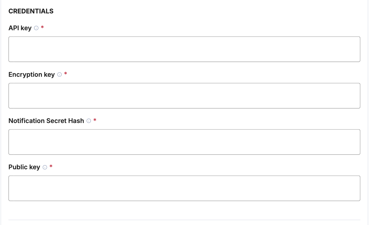 A screenshot showing the Flutterwave credential fields.
