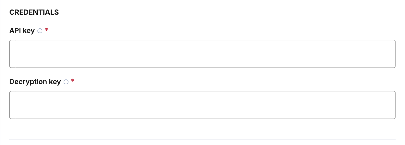 A screenshot showing the HyperPay credential fields.