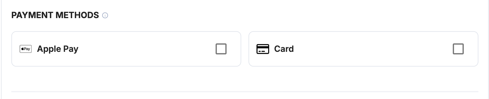 A screenshot showing the Cybersource payment method selection.