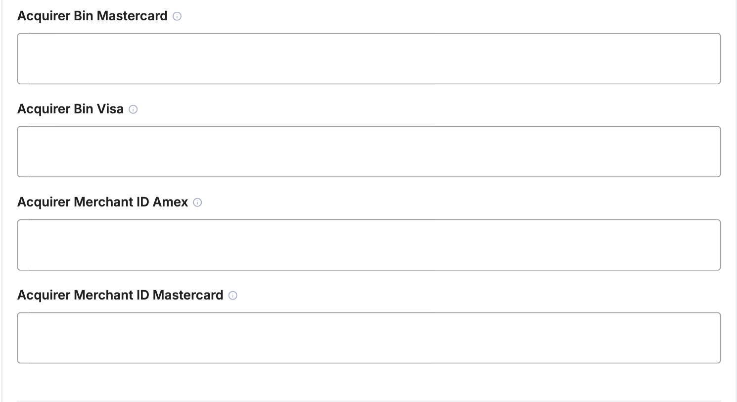 A screenshot showing the Cybersource account details fields.