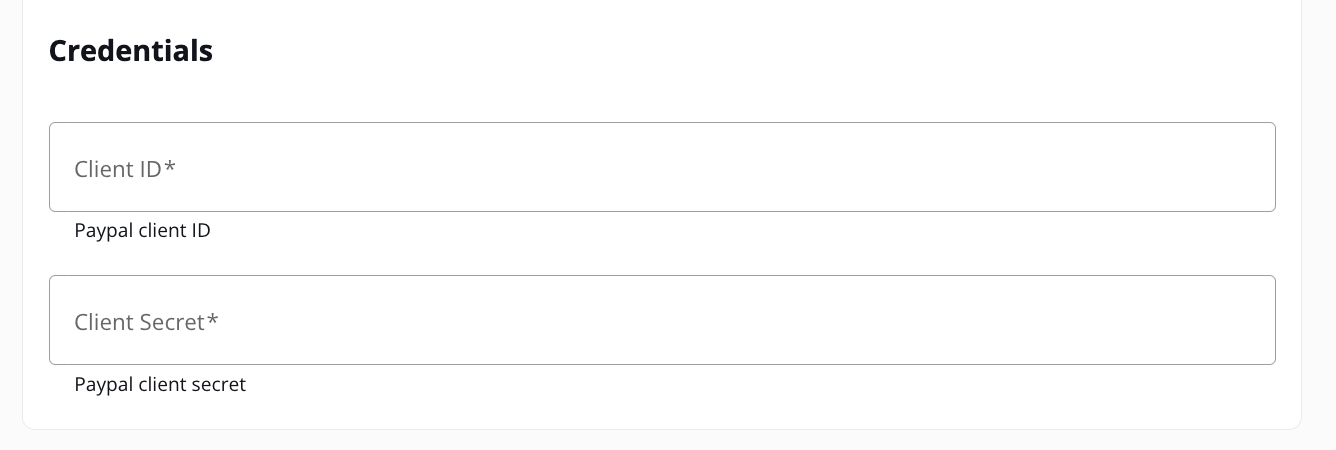 Provider account credentials