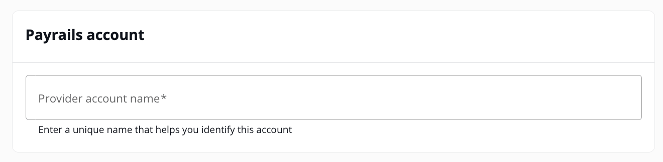 Provider account name