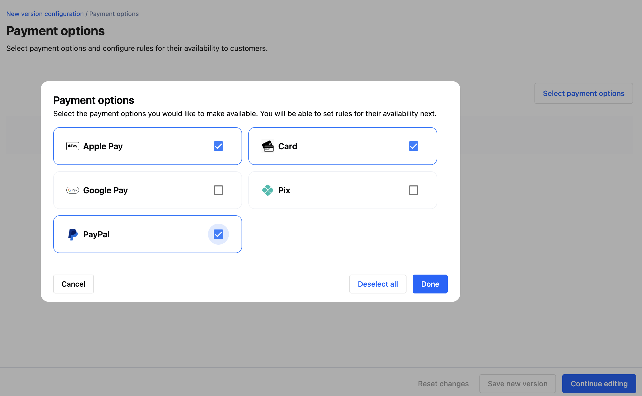 Add payment options