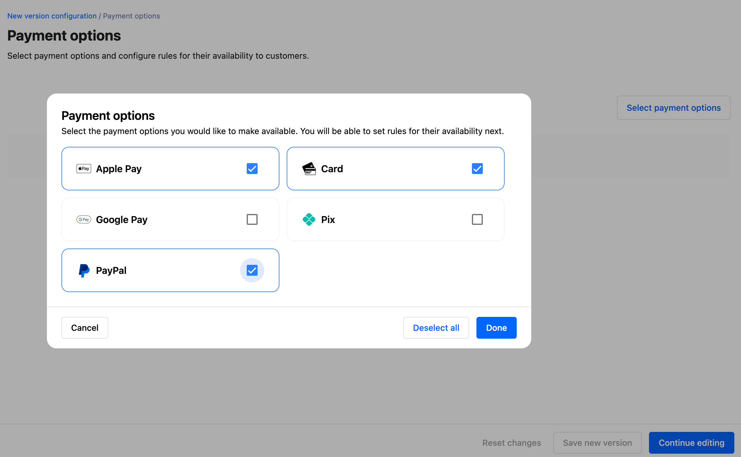 Add payment options