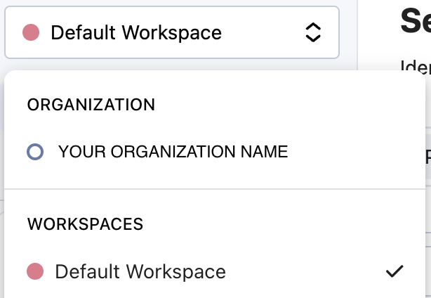 Organization and workspace context