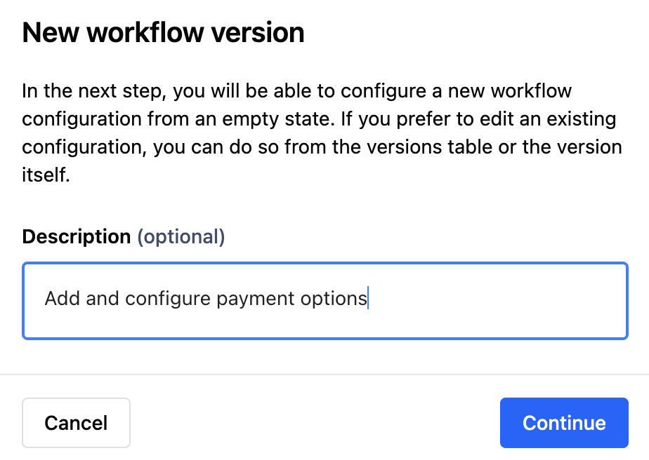 Workflow version description