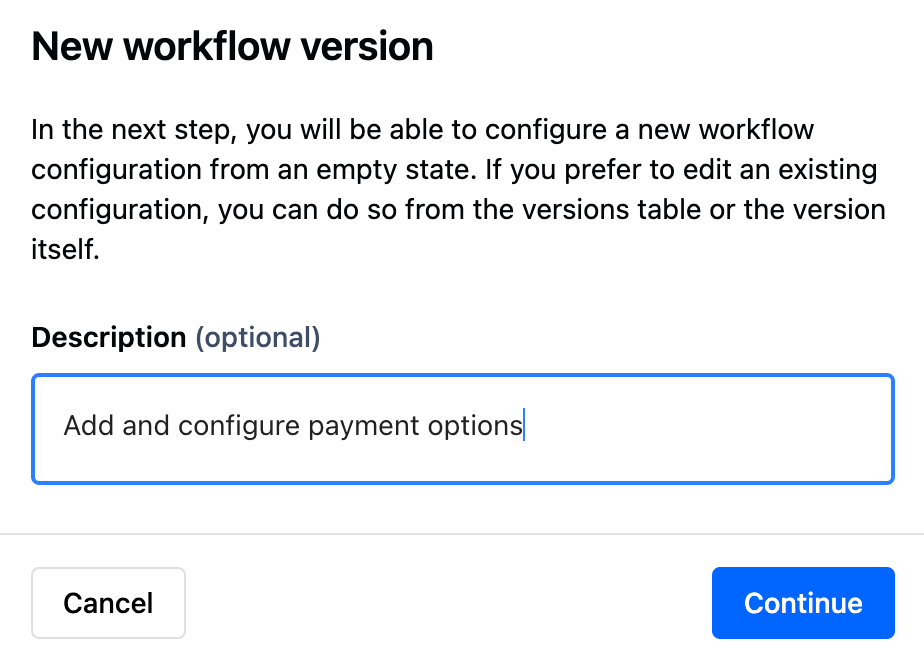 Workflow version description