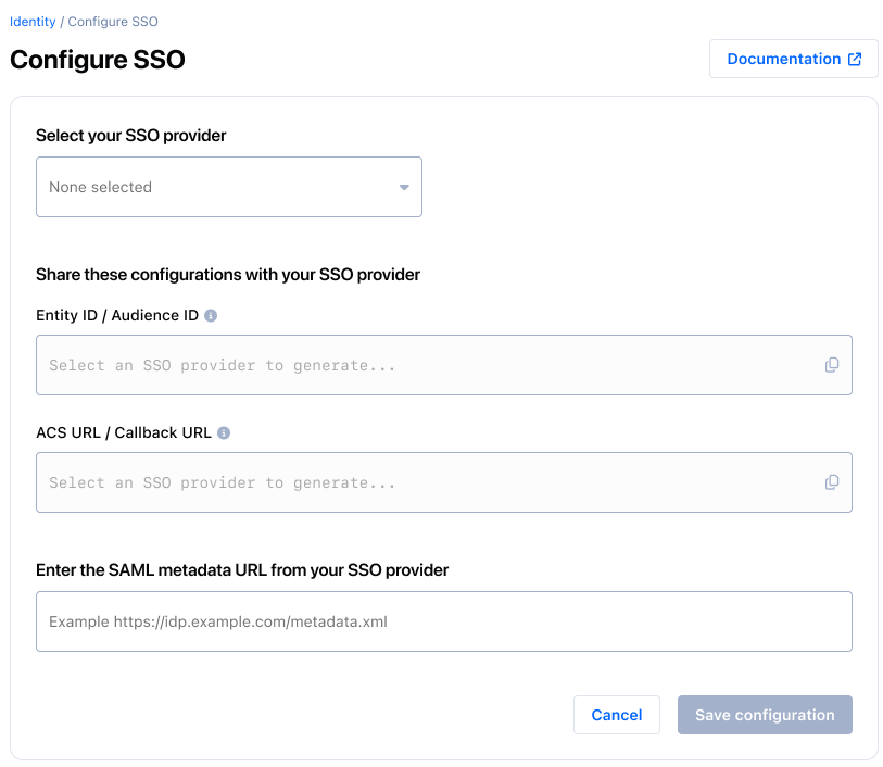 Payrails SSO settings page