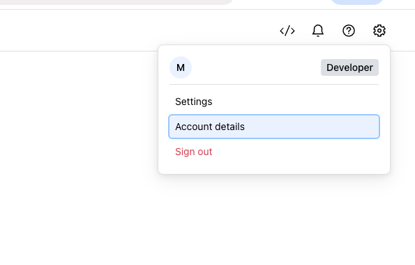 Checkout account details navigation