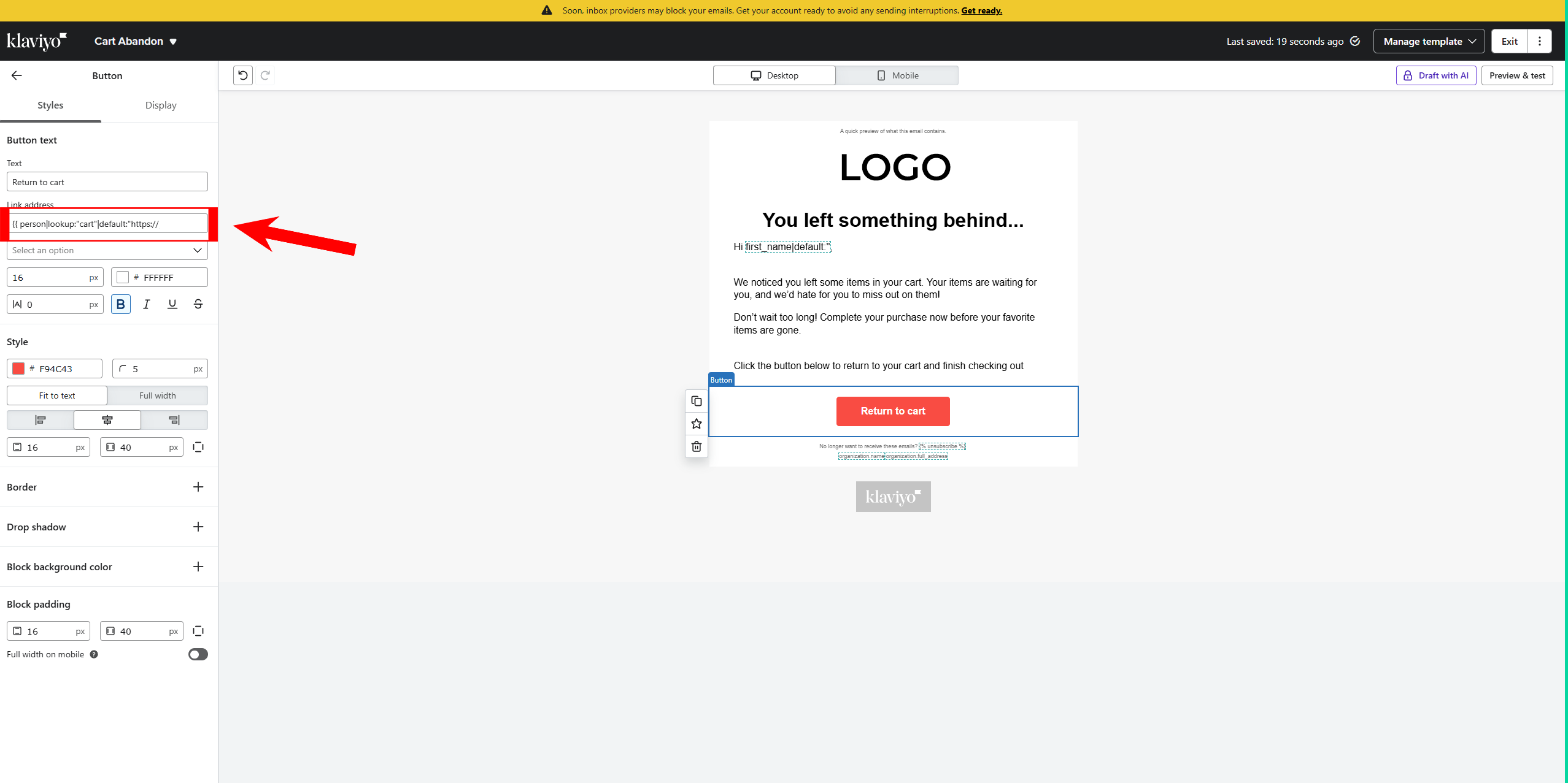 Klaviyo Email Template Setup