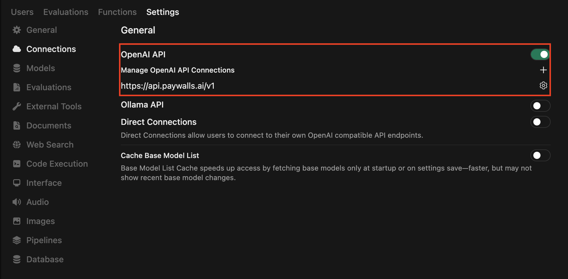 Open WebUI Connections