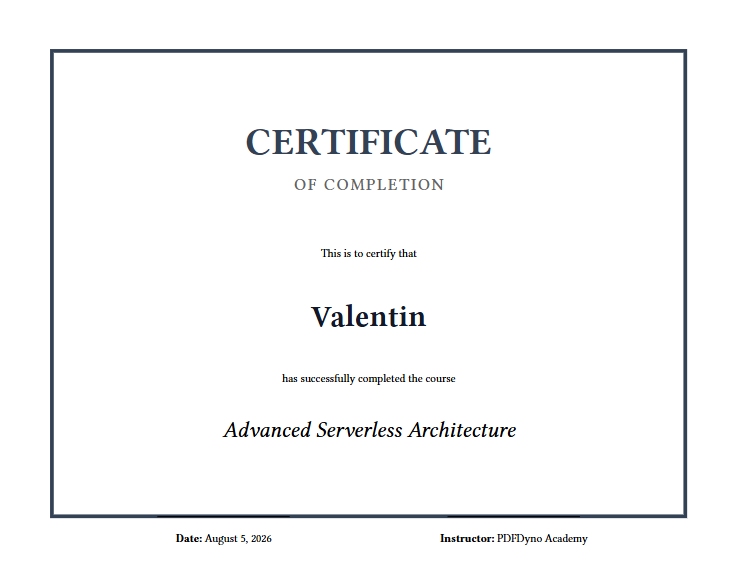 Certificate Preview