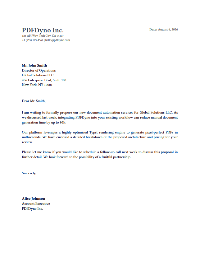Business Letter Preview